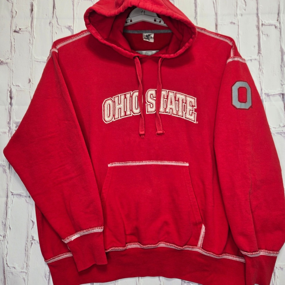 Ohio State Buckeyes ESPN Authentic Apparel Hoodie Red Stitched Logo  NCAA Men XL